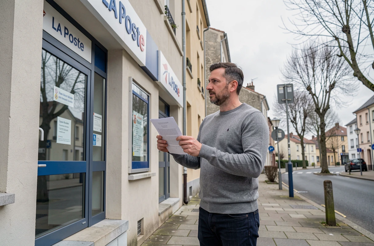 Homme cherchant l'adresse de La Banque Postale dans le quartier La Source à Orléans